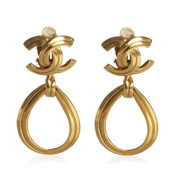 Chanel Gold-PlatedVintage 1996 CC Drop Earrings